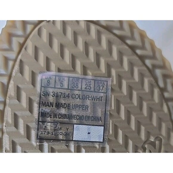 Cali from Sketchers NIB Beverlee Women's White Tiger Pose Wedge Sandal Size 8 - Picture 9 of 10